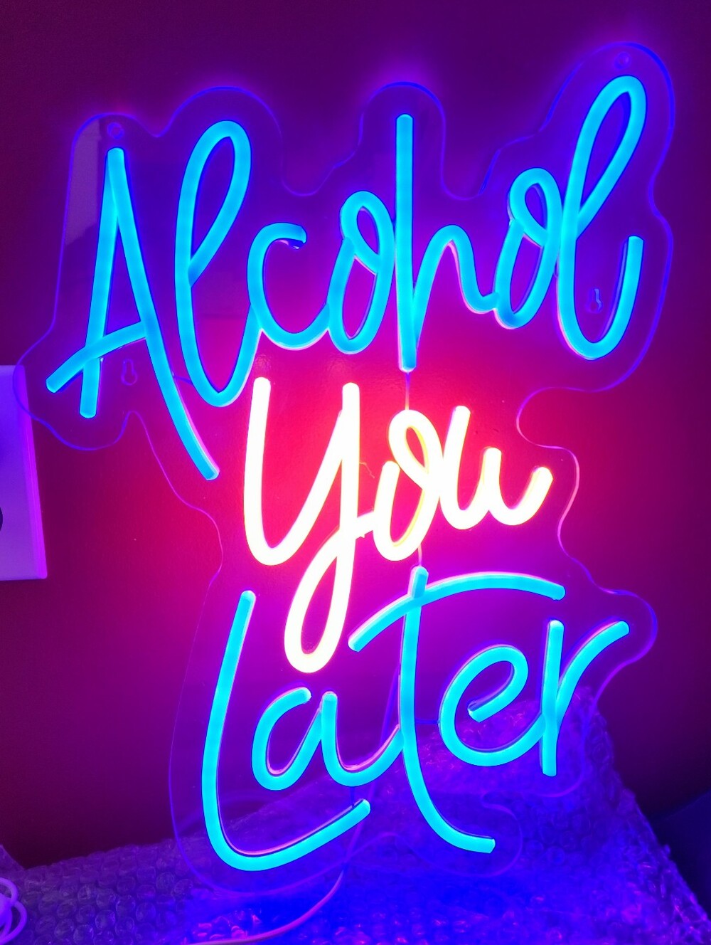 DISPLAY MODEL DISCOUNTED -Funny LED Light Sign," Alcohol You Later"